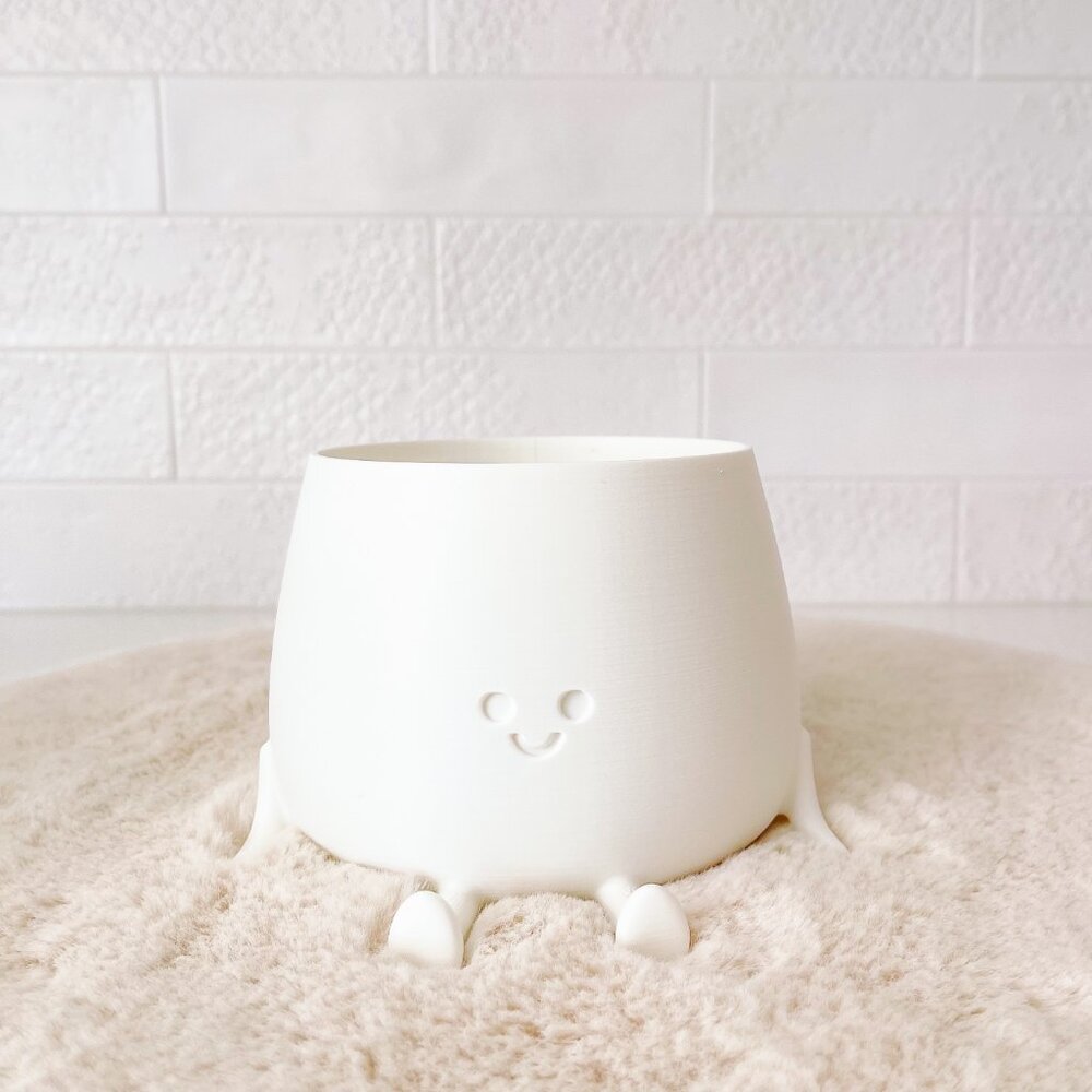 Gus - Cotton White // plant pots for lined plants // 3D printed